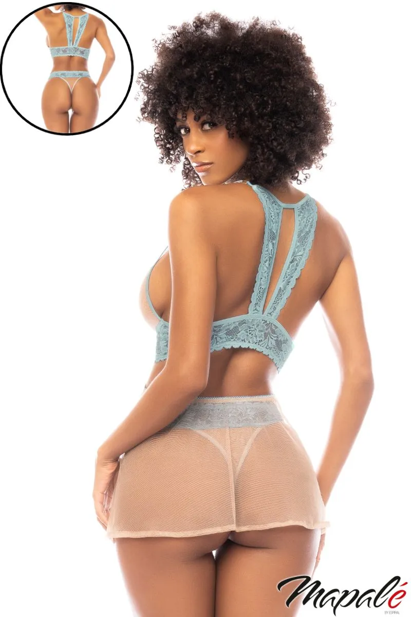 3Pc Set Sheer Babydoll