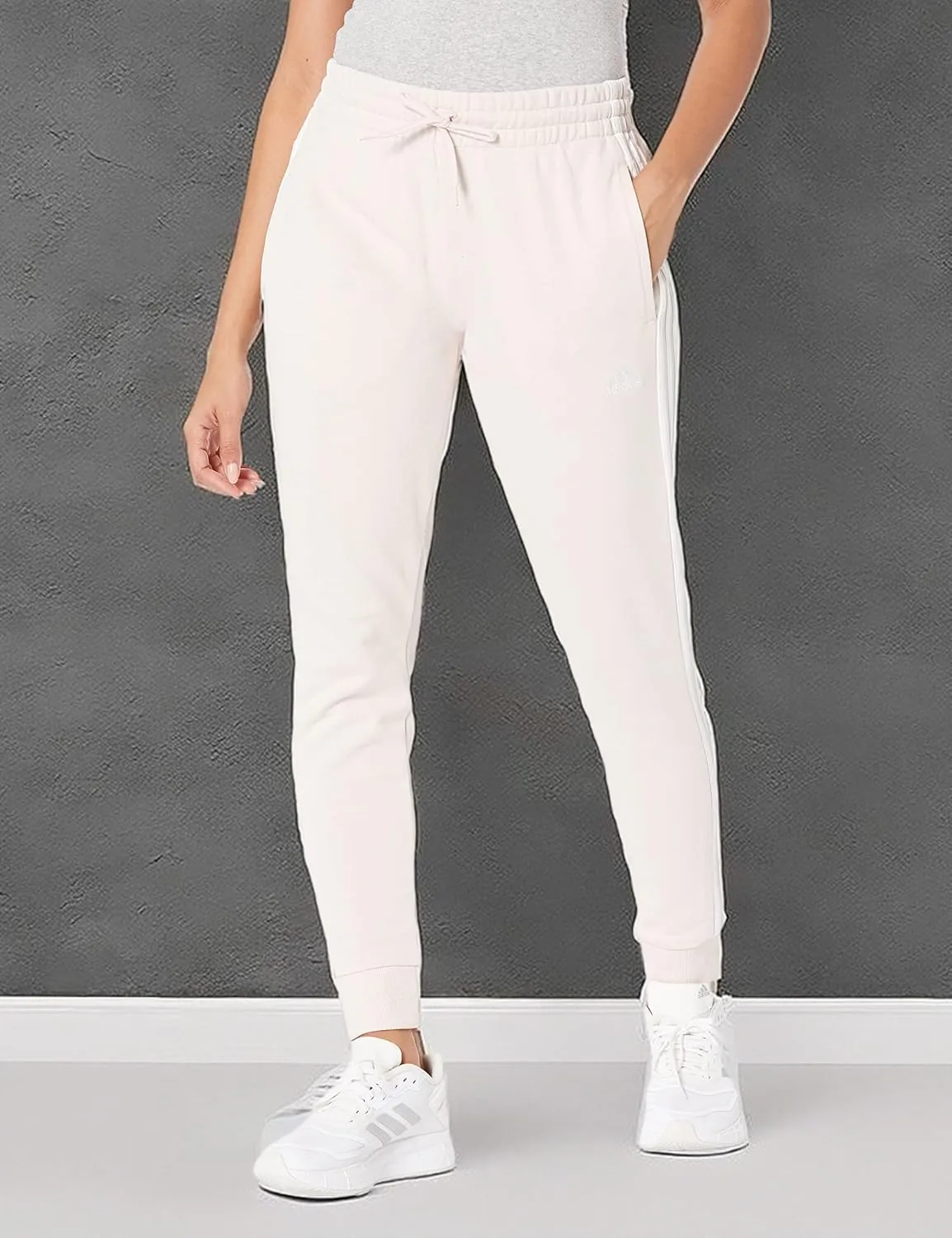 adidas Women's Plus Size Essentials 3-Stripes French Terry Cuffed Pants