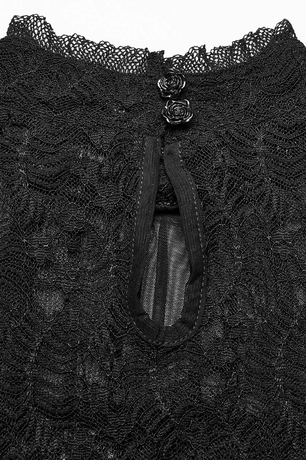 Black Prayer Sheer Lace Top