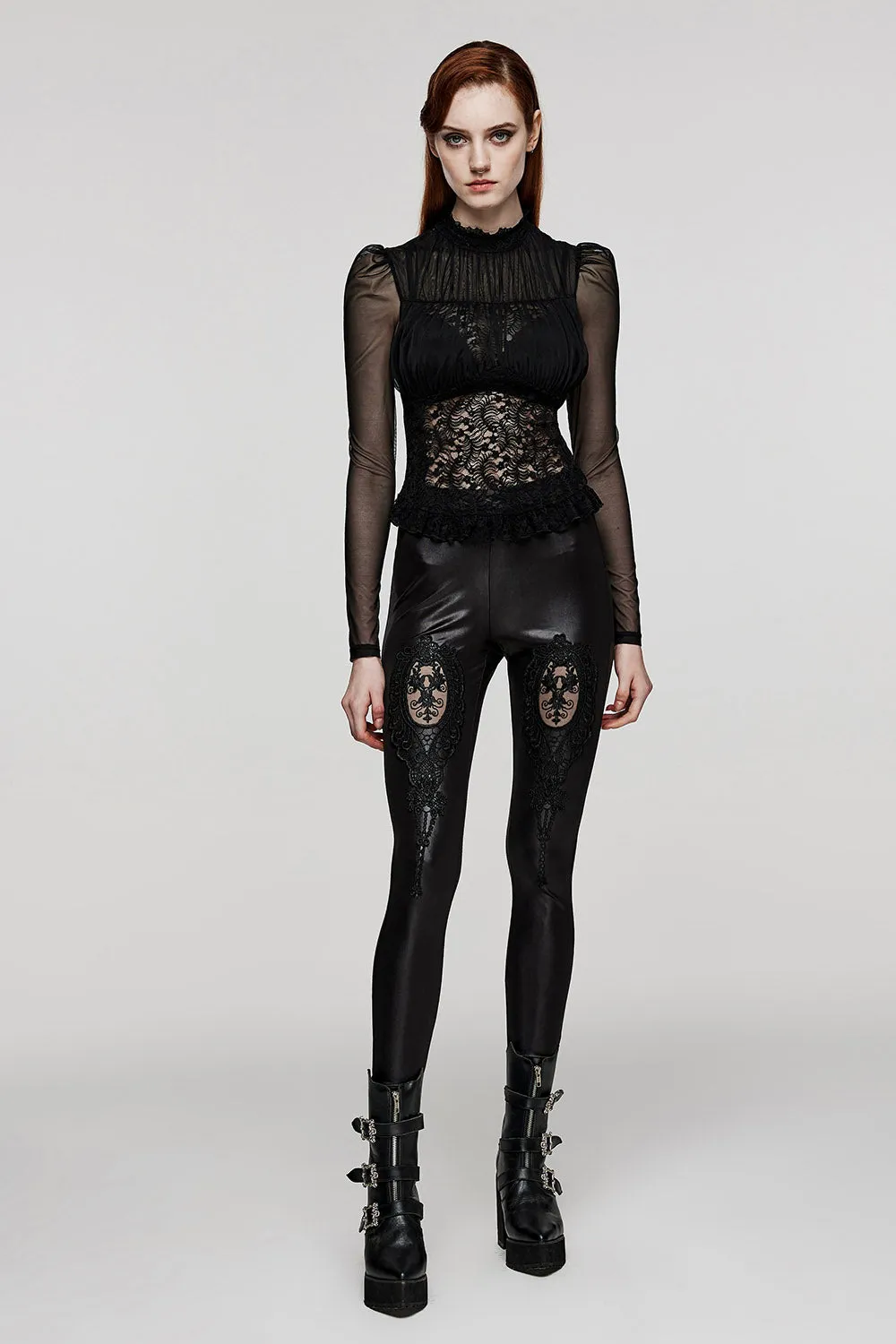 Black Prayer Sheer Lace Top