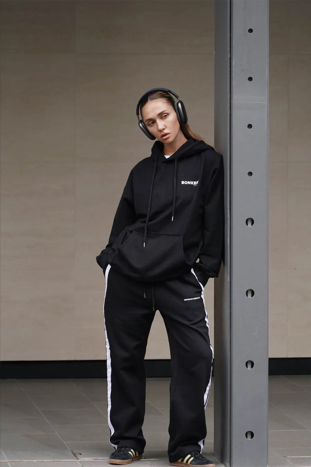 Black Sporty Straight Fit Pants