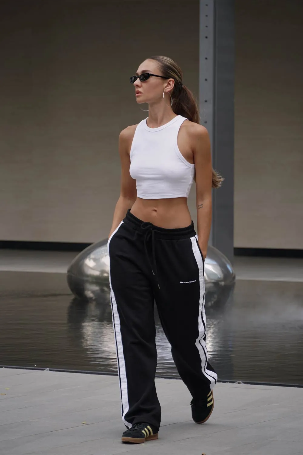Black Sporty Straight Fit Pants