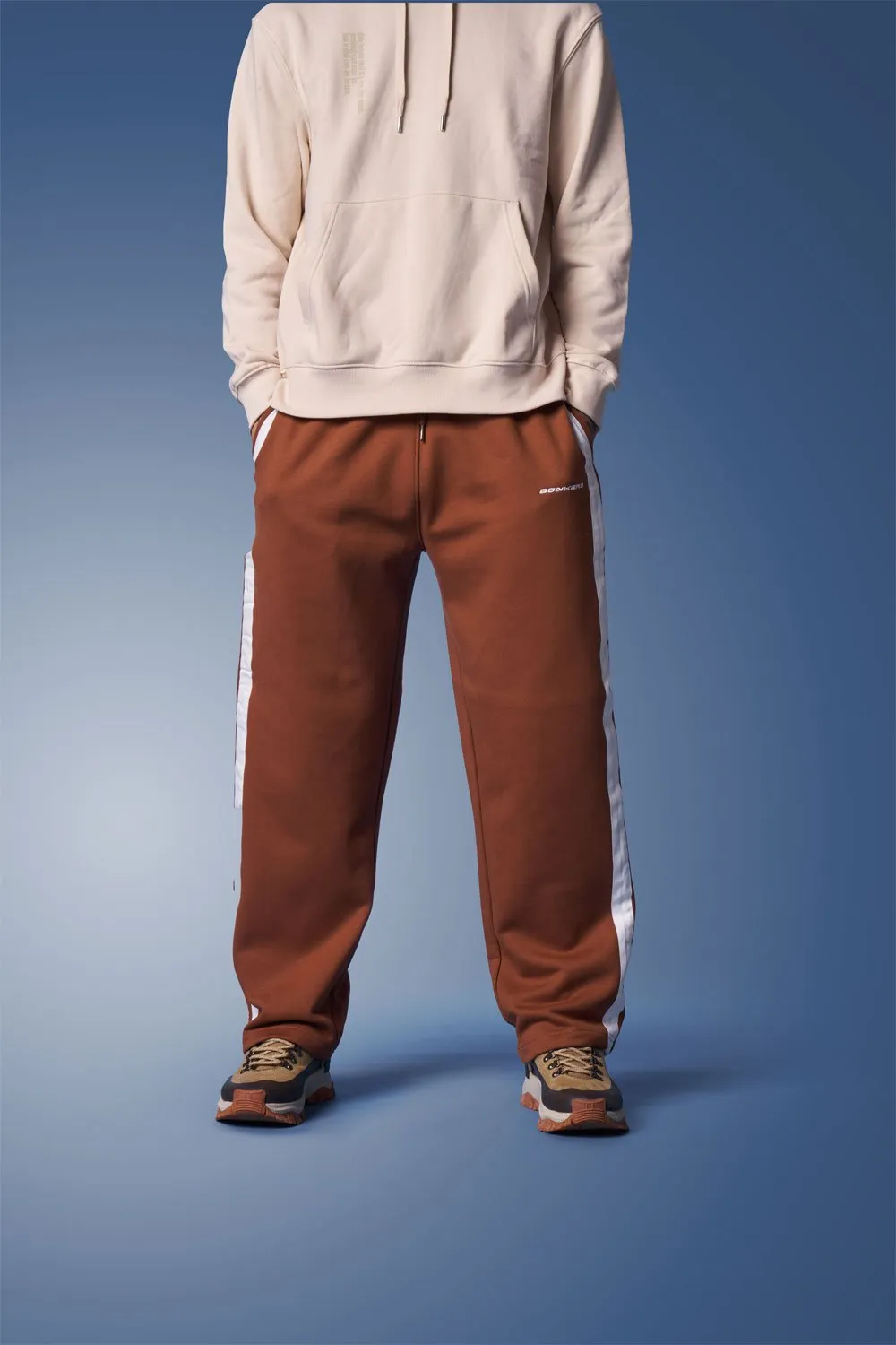 Brown Sporty Straight-Fit Athletic Pants