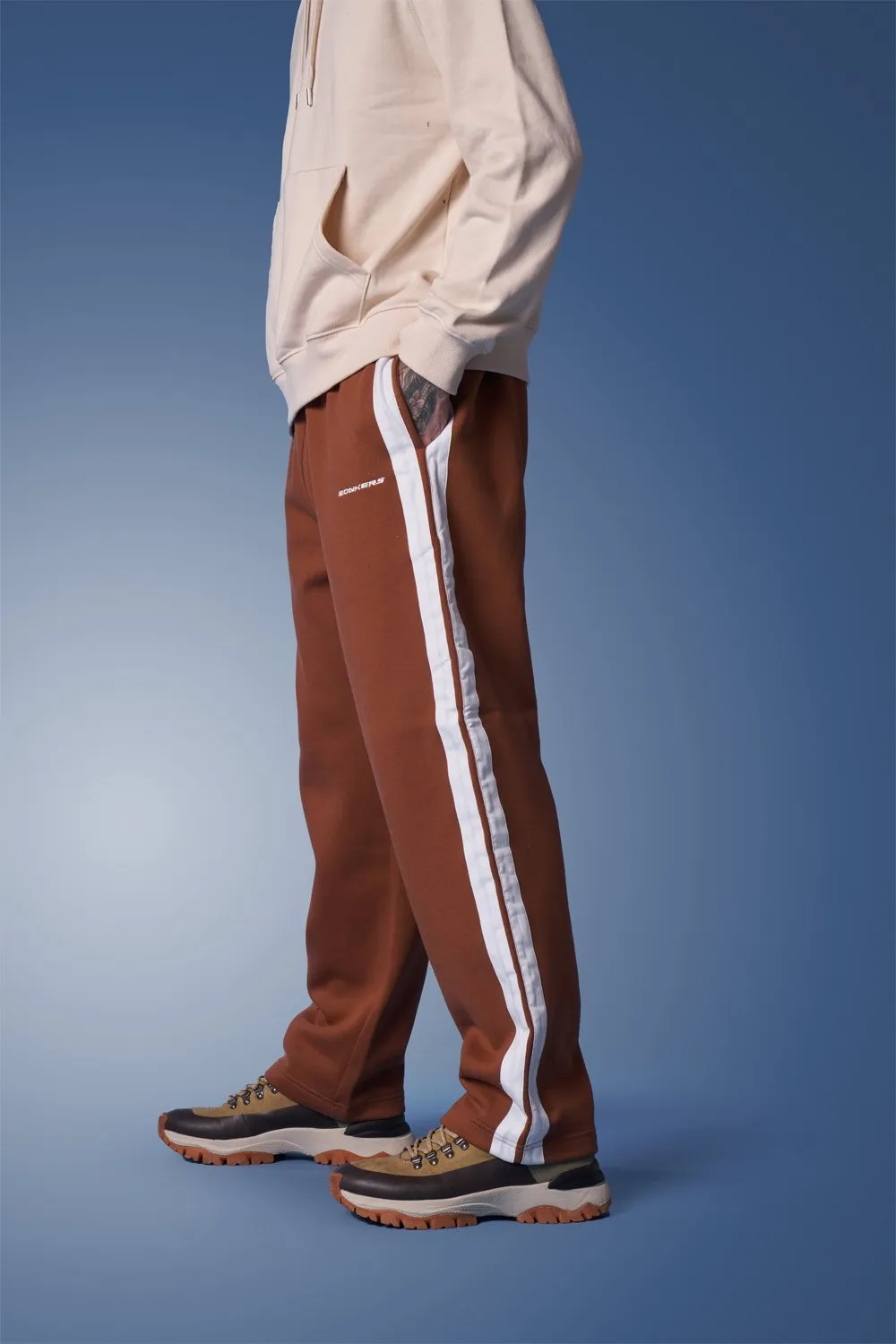 Brown Sporty Straight-Fit Athletic Pants