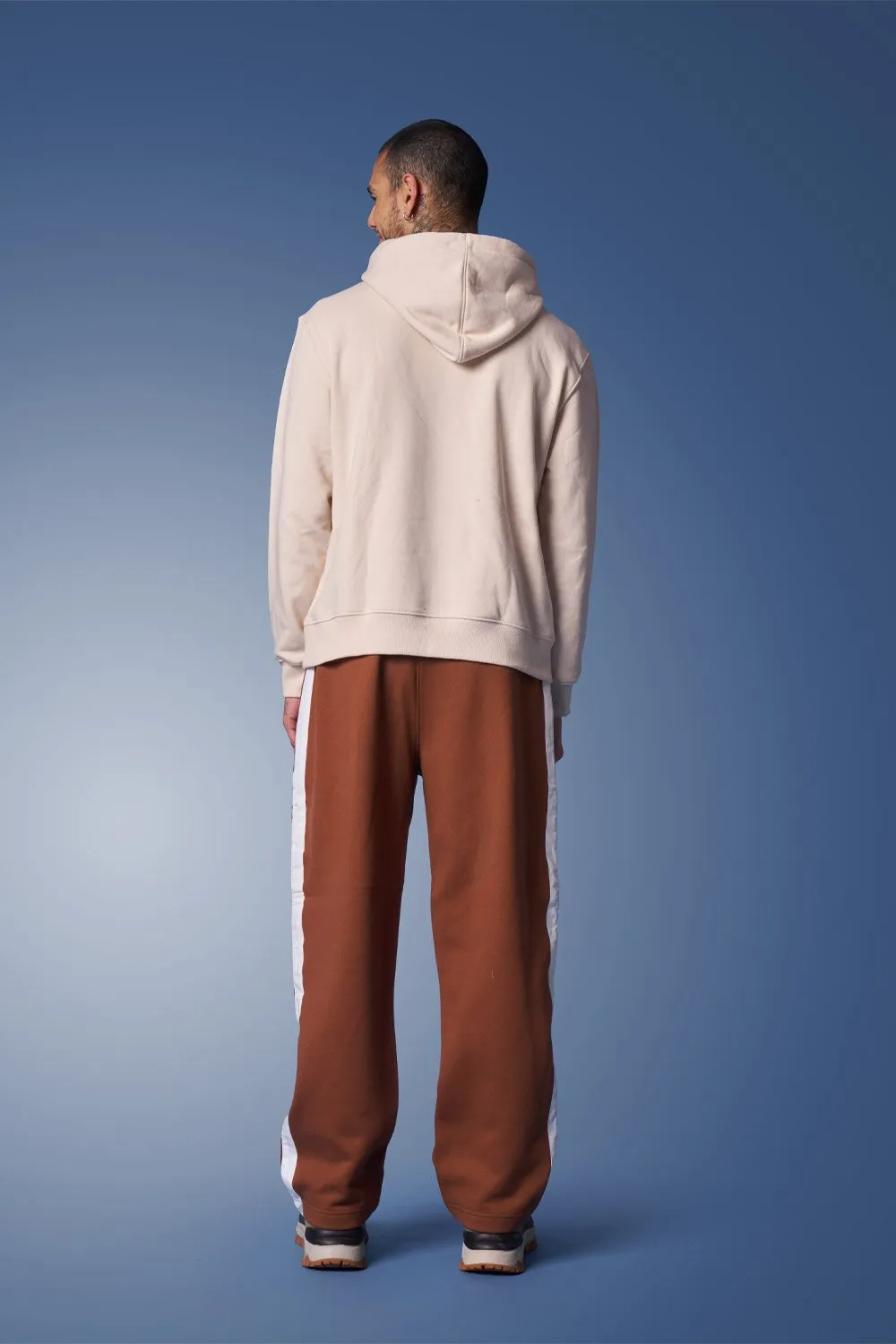 Brown Sporty Straight-Fit Athletic Pants