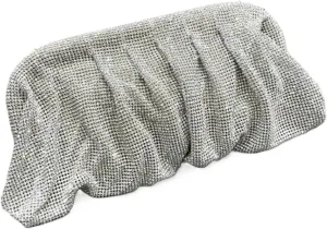 Clutch Purses for Women Stylish Diamond Evening Bag for Women Pleated Handbag Clutch for Party Dress Phone