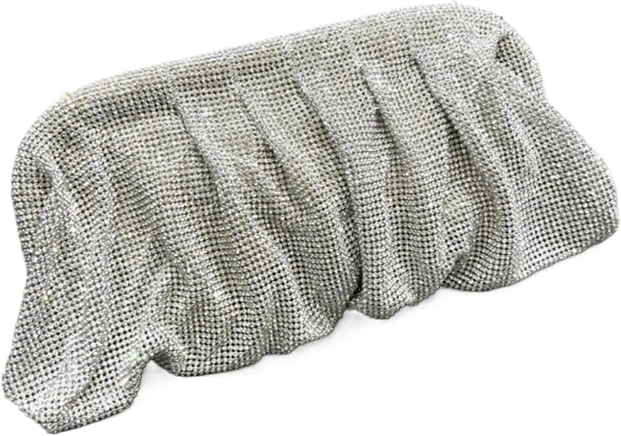 Clutch Purses for Women Stylish Diamond Evening Bag for Women Pleated Handbag Clutch for Party Dress Phone