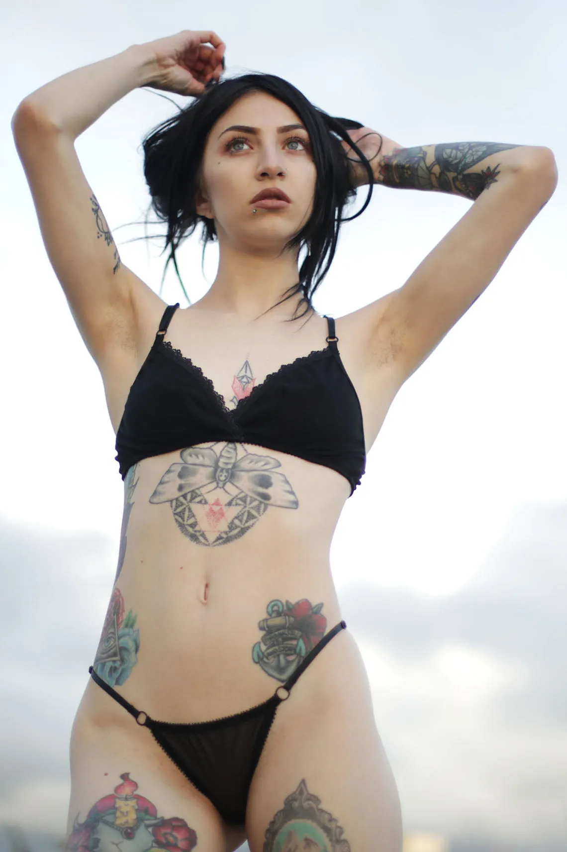 Demeanor Panty in Sheer Recycled Mesh