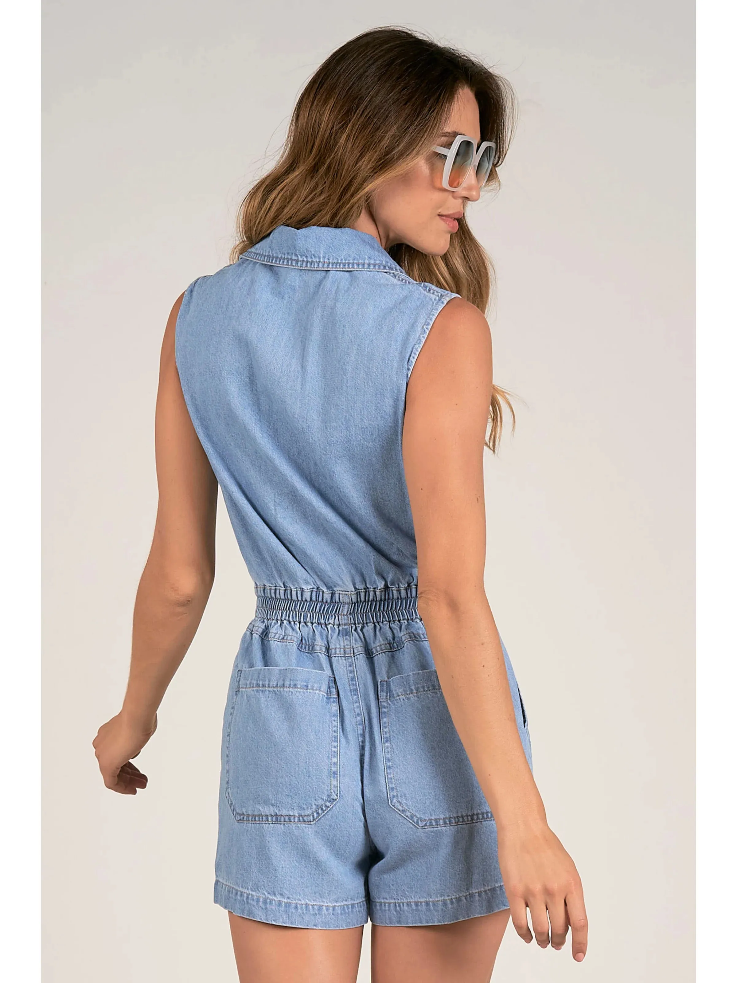 Chic Denim Sleeveless Romper for Effortless Summer Style