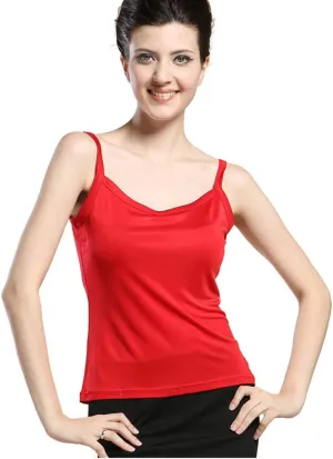 Forever Angel Women's Basic Solid 100% Silk Camisole Cami Tank Top