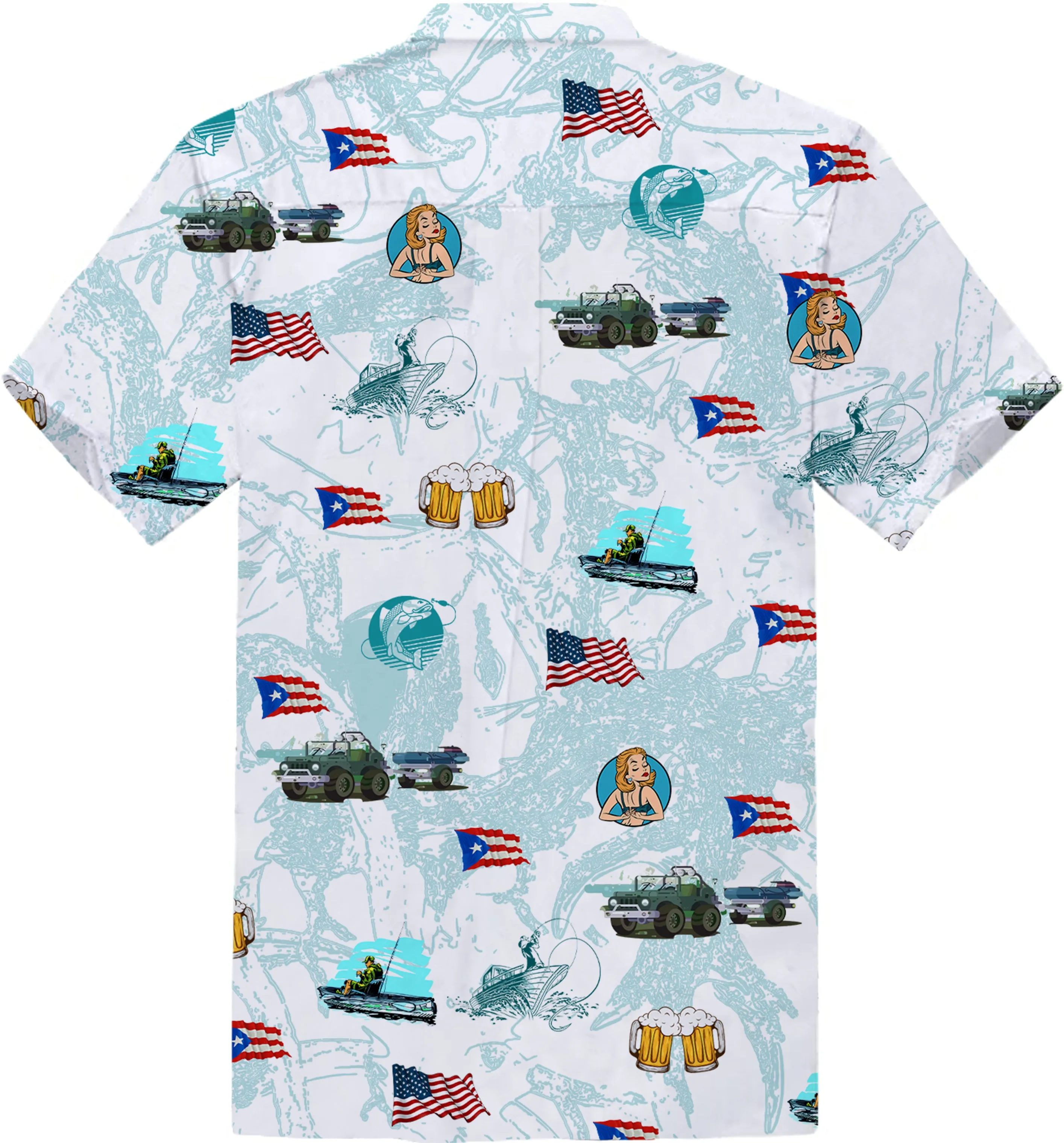 Mens Hawaiian Jeep Shirt | Stylish Tropical Print Outdoor Shirt for Ultimate Comfort and Adventure
