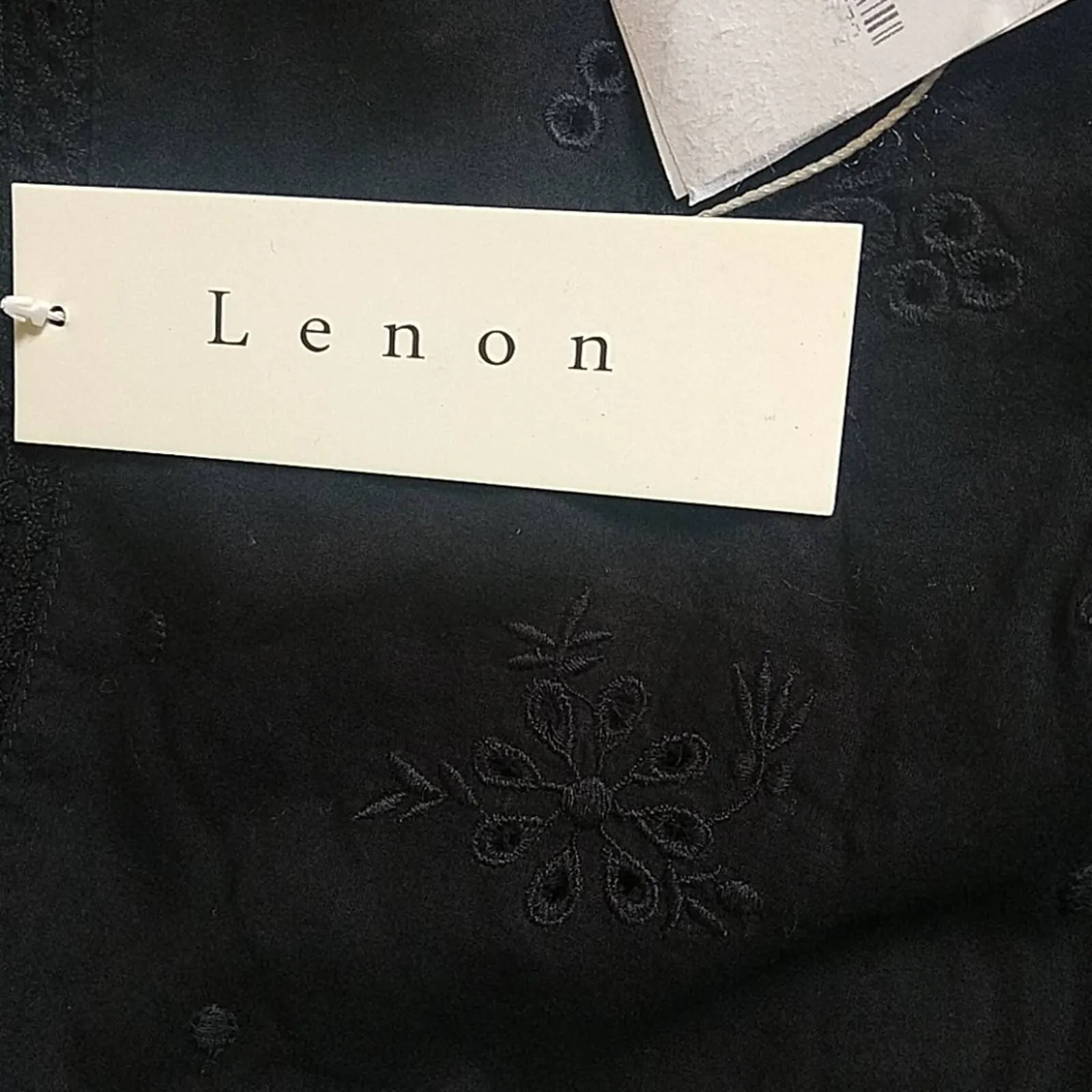 Lenon Ruffle Cotton Eyelet Fit & Flare Dress Black