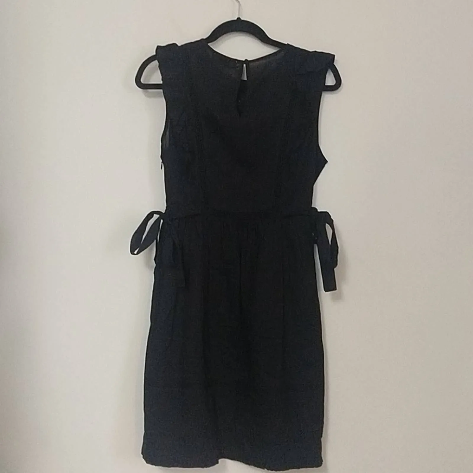 Lenon Ruffle Cotton Eyelet Fit & Flare Dress Black