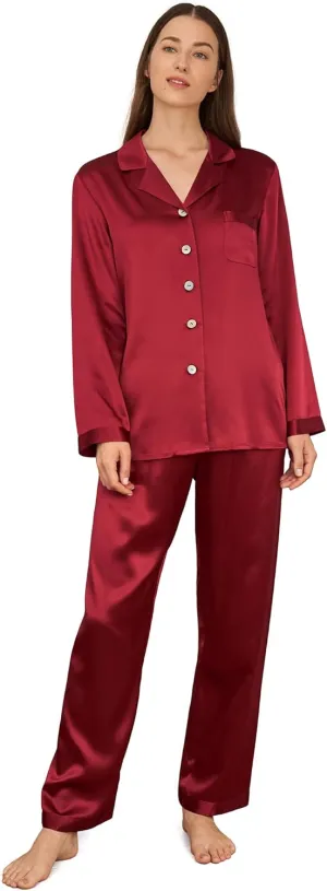 LilySilk Silk Pajamas for Women Pure Full Length Long 22 Momme 100% Mulberry Silk Luxury