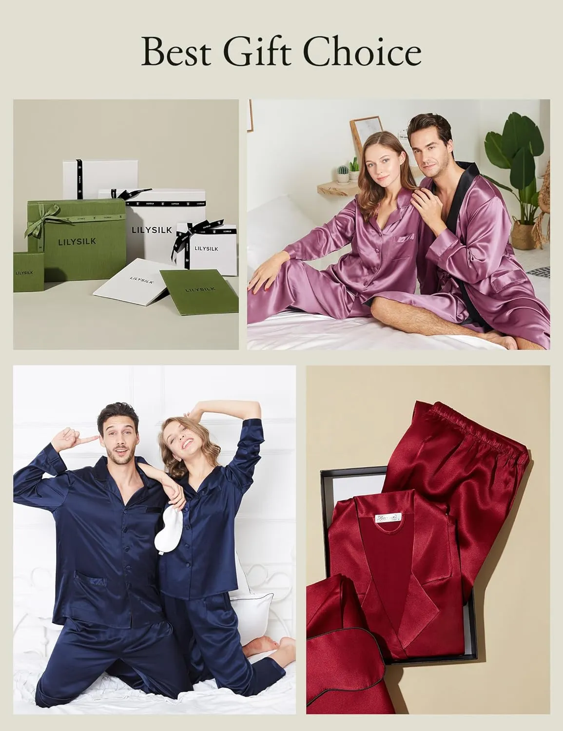 LilySilk Silk Pajamas for Women Pure Full Length Long 22 Momme 100% Mulberry Silk Luxury