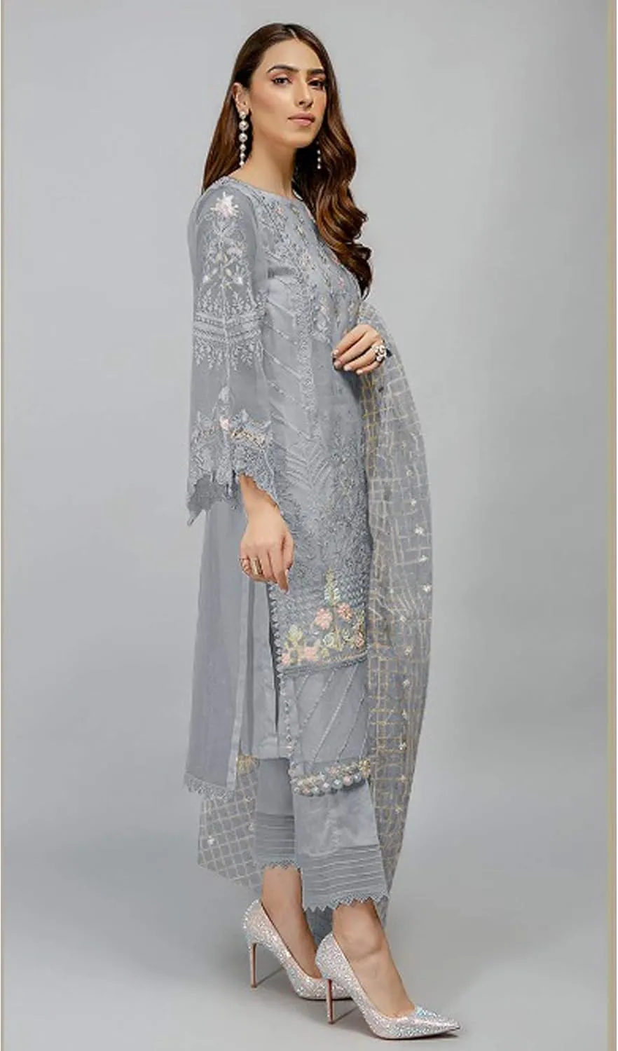 Pakistani Stylish With Embroidery Work Wedding Wear Salwar kameez Pant Suits Ready to Wear