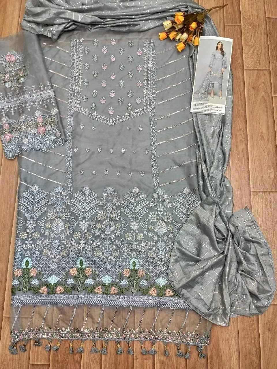 Pakistani Stylish With Embroidery Work Wedding Wear Salwar kameez Pant Suits Ready to Wear