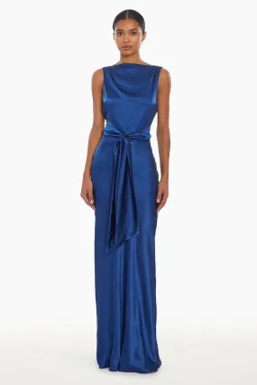 Elegant Rosemary Silk Maxi Dress - Flowing Sleeveless Gown for Effortless Glamour