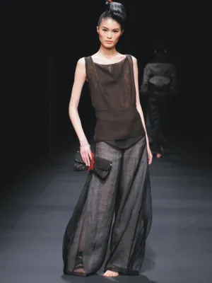 Silk long pantskirts
