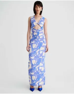 Suboo Marble Sleeveless Reversible Twist Front Maxi Dress