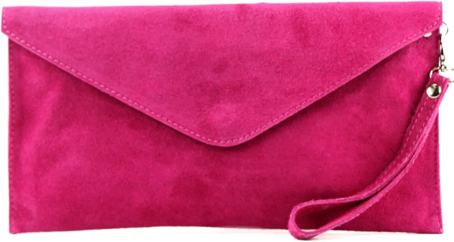 T106 - Italian clutch evening bag made of suede upper