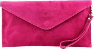 T106 - Italian clutch evening bag made of suede upper