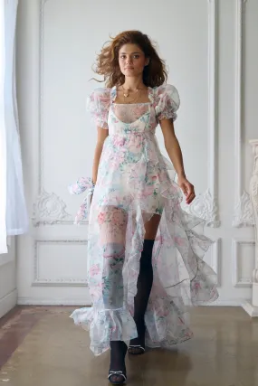 Elegant Cotswolds Sheer Delight Ruffle Gown with Flattering Design