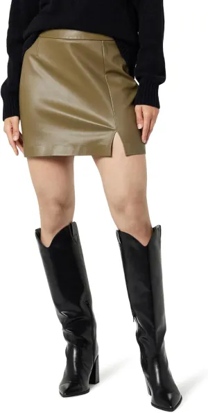 The Drop Women's Aiden Vegan Leather A-line Mini Skirt