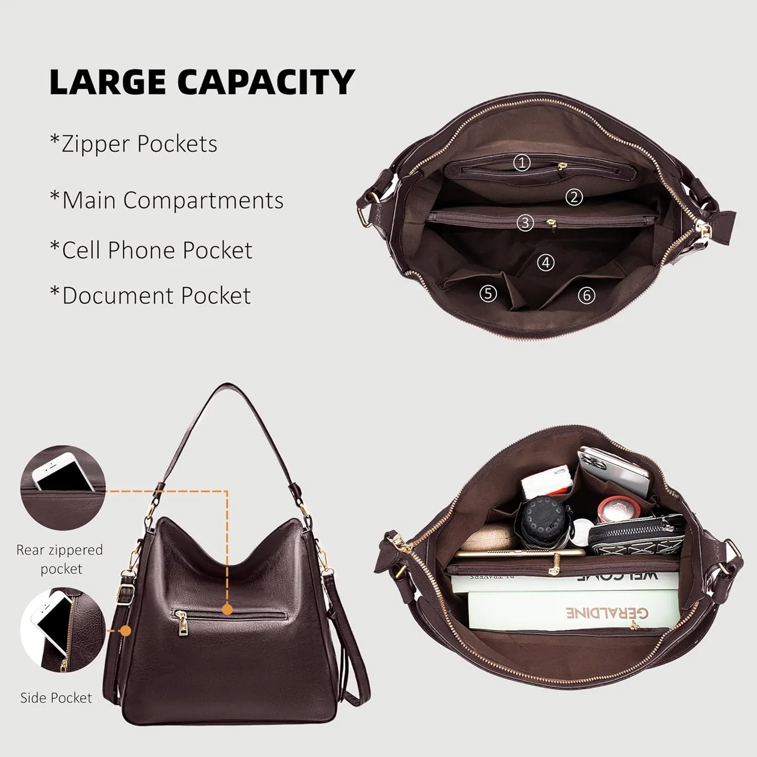 Women's Handbag Shoulder Bag Vintage-Inspired PU Vegan Leather Stylish Crossbody Bucket Purse Satchel