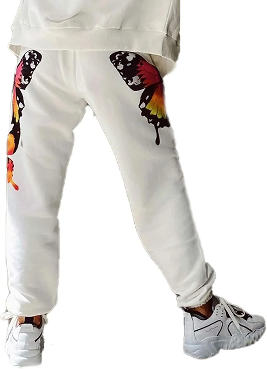 Women's Sweatpants High Waist Sporty Gym Athletic Fit Jogger Pants Lounge Trousers Butterfly Pattern